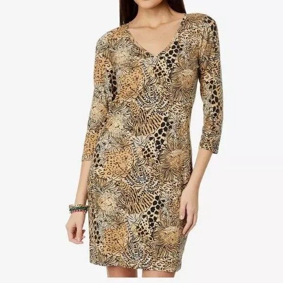 Lilly Pulitzer Tessa Tunic Mini Dress Animal Printed V Neck Cotton M NEW 282300 - Picture 5 of 13